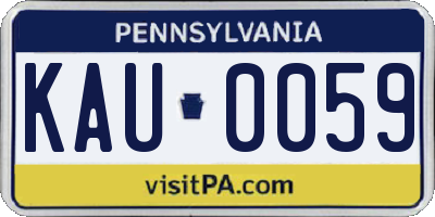 PA license plate KAU0059