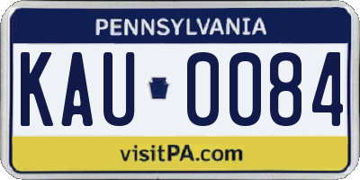 PA license plate KAU0084