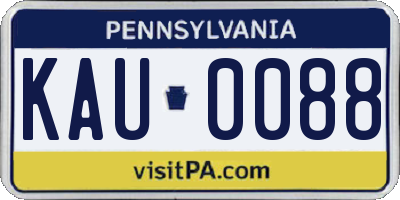 PA license plate KAU0088