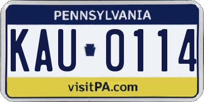 PA license plate KAU0114