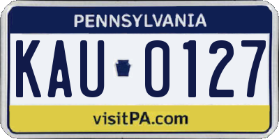 PA license plate KAU0127