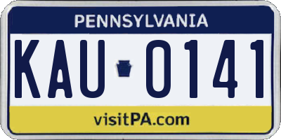PA license plate KAU0141