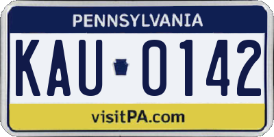 PA license plate KAU0142