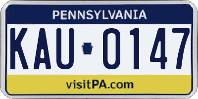 PA license plate KAU0147