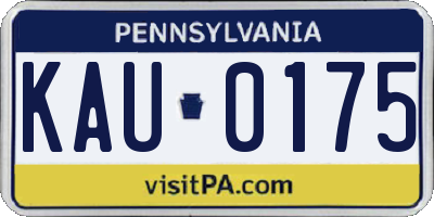 PA license plate KAU0175