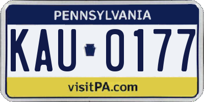 PA license plate KAU0177