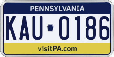 PA license plate KAU0186