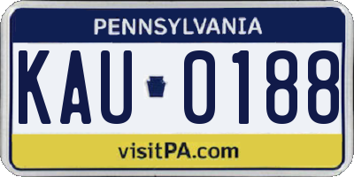 PA license plate KAU0188
