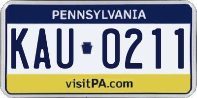 PA license plate KAU0211