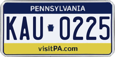 PA license plate KAU0225