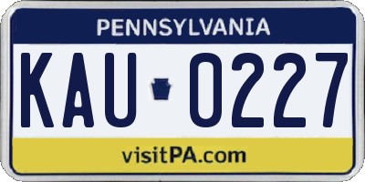 PA license plate KAU0227