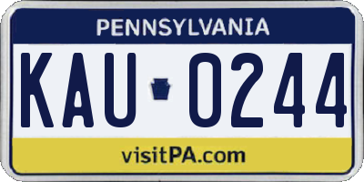 PA license plate KAU0244