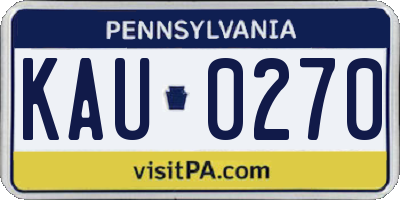 PA license plate KAU0270