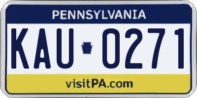 PA license plate KAU0271