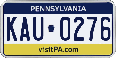 PA license plate KAU0276