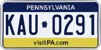PA license plate KAU0291
