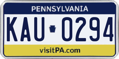 PA license plate KAU0294