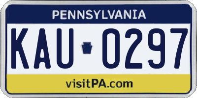 PA license plate KAU0297