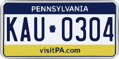 PA license plate KAU0304