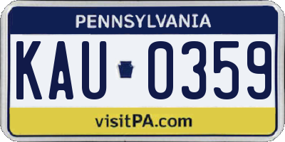 PA license plate KAU0359
