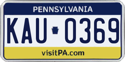 PA license plate KAU0369