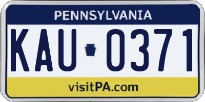 PA license plate KAU0371