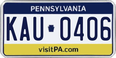 PA license plate KAU0406