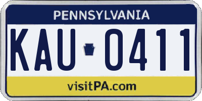 PA license plate KAU0411