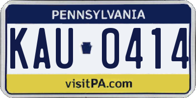 PA license plate KAU0414