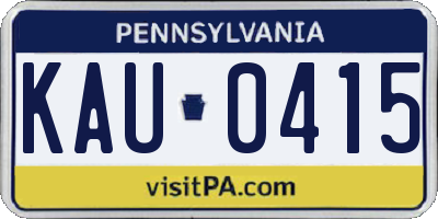 PA license plate KAU0415