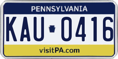 PA license plate KAU0416