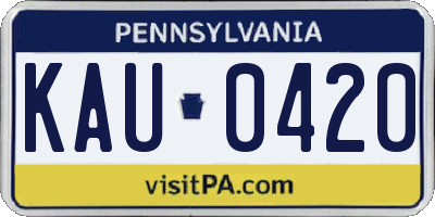 PA license plate KAU0420