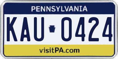 PA license plate KAU0424