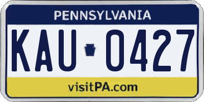 PA license plate KAU0427