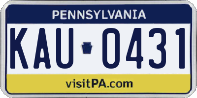 PA license plate KAU0431