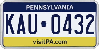 PA license plate KAU0432