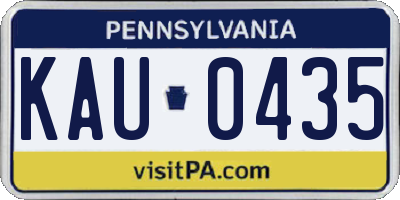 PA license plate KAU0435