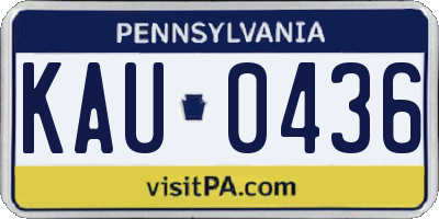 PA license plate KAU0436