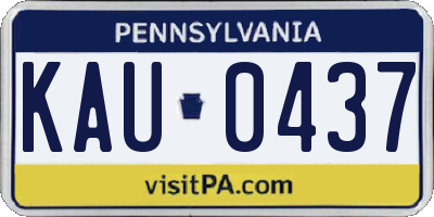 PA license plate KAU0437