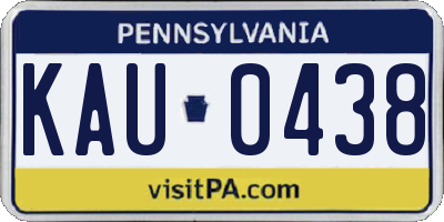 PA license plate KAU0438
