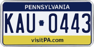 PA license plate KAU0443