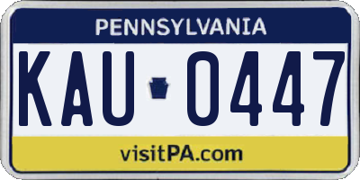 PA license plate KAU0447