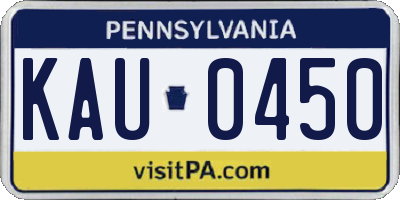 PA license plate KAU0450