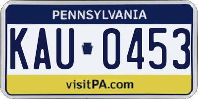 PA license plate KAU0453