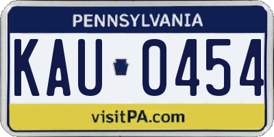 PA license plate KAU0454