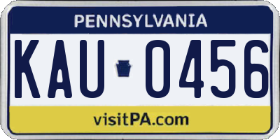 PA license plate KAU0456