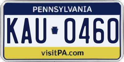 PA license plate KAU0460
