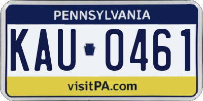PA license plate KAU0461