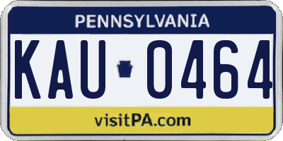 PA license plate KAU0464