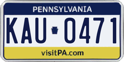 PA license plate KAU0471